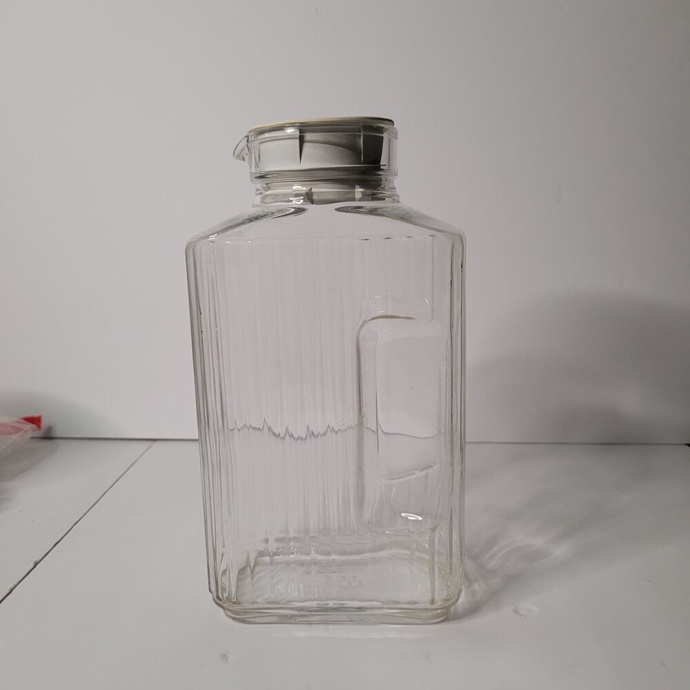 Vintage 2 Quart Glass Jug - Unique White Spots & Discoloration